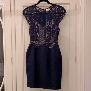 Angel Biba navy lace overlay dress, size 8